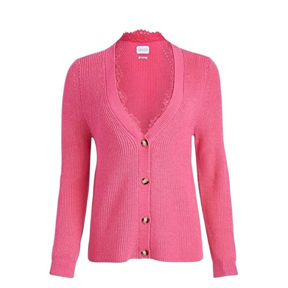SAYLOR Margaux Button Down Pink Cardigan Size Small - Picture 1 of 8